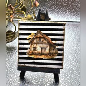 "5/$25" Handmade Reversible Mini Canvas Fall Art W/Easel